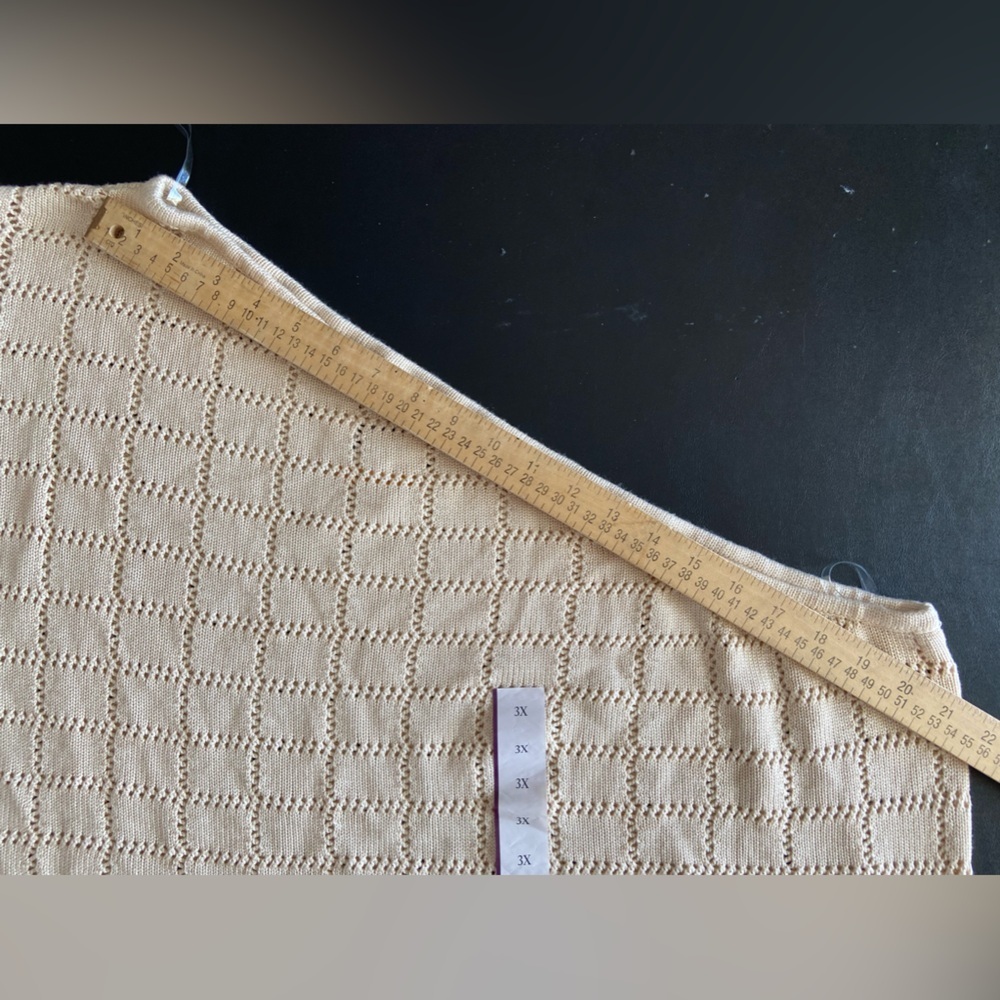 Future Collective One Shoulder Cream/Tan colored long sleeve Top sweater size 3X - Picture 10 of 10